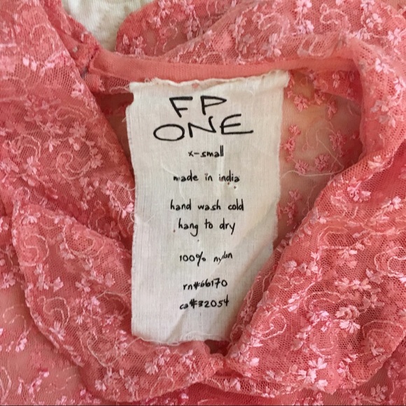 Free People One Slip Lace Sheer Collar Dress XS - Picture 4 of 8